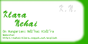 klara nehai business card